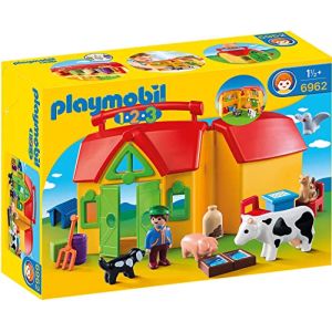 Image : Playmobil 1.2.3. - 6962 - Ferme transportable avec animaux