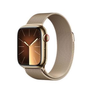 Image : Apple Watch Series 9 GPS + Cellular dore de 41 mm MRJ73QF/A