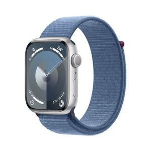 Image : Apple Watch Series 9 GPS 45 mm argente / Bleu hiver MR9F3QF/A