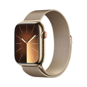 Image : Apple Watch Series 9 GPS + Cellular dore de 45 mm MRMU3QF/A