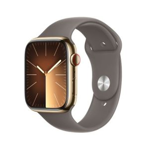 Image : Apple Watch Series 9 GPS + Cellular dore de 45 mm / Clay S/M MRMR3QF/A