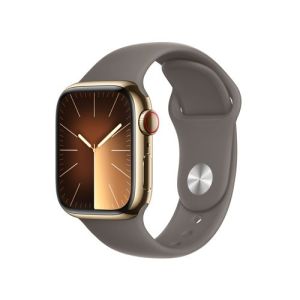 Image : Apple Watch Series 9 GPS + Cellular dore de 41 mm / Clay S/M MRJ53QF/A
