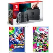 Pack Nintendo Switch Grise + Splatoon 2 + Mario Tennis Aces