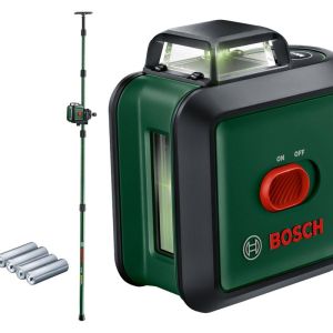 Image : BOSCH Universallevel 360 vert + canne Niveau laser 360°