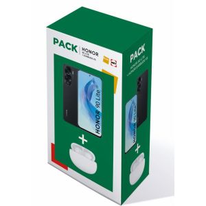 Image : Pack Honor 90 Lite 256 Go Noir + Earbuds X5 Blanc