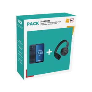 Image : Pack Samsung Galaxy A25128 Go Bleu nuit + Casque JBL 520BT Noir