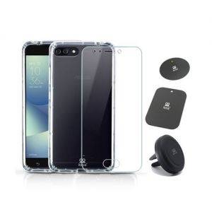 Image : ZenFone 4 Max Noir + Coque + Protection d'écran en verre trempe + Support voiture 90AX00H1-FD00050