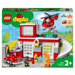 Image : LEGO DUPLO Ma ville - La caserne et l’helicoptere des pompiers - 10970