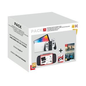 Image : Pack Nintendo Switch Oled Blanche + Jeu Hogwarts Legacy l'Heritage de Poudlard + Starter Pack + 128 Go