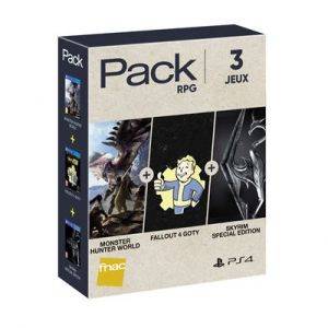 Image : Monster Hunter World + Fallout 4 Goty + Skyrim Special Edition PS4