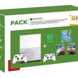 Image : Pack Xbox One S 1 To + FIFA 19 + Forza Horizon 4 + PUBG + 2eme manette sans fil + Carte Xbox Live 3 mois