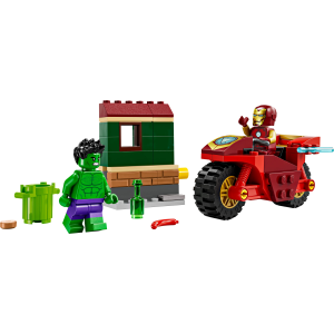 Image : LEGO Marvel 76287 Iron Man avec une moto et Hulk