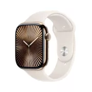 Apple Watch Series 10 GPS + Cellular 46mm  Or avec Bracelet Sport Lumiere Stellaire S/M - MWYX3QF/A