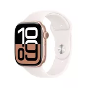 Apple Watch Series 10 GPS + Cellular 46mm Aluminium Rose Gold avec Bracelet Sport Rose Tendre M/L - MWY73QF/A