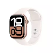 Apple Watch Series 10 GPS + Cellular 42mm Aluminium Rose Gold avec Bracelet Sport Rose Tendre S/M - MWX93QF/A