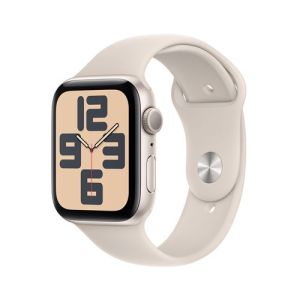 Image : Apple Watch SE GPS 44 mm Aluminium Lumiere Stellaire avec Bracelet Sport Lumiere Stellaire S/M - MXEU3QF/A