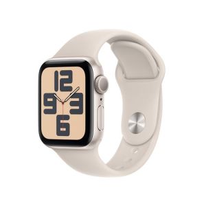 Image : Apple Watch SE GPS 40 mm Aluminium Lumiere Stellaire avec Bracelet Sport Lumiere Stellaire M/L - MXEG3QF/A