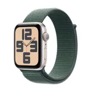 Apple Watch SE GPS 44 mm Aluminium Lumiere Stellaire avec Boucle Sport Vert lacustre - MXEW3QF/A