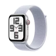 Apple Watch SE GPS + Cellular 44 mm Aluminium Argent avec Boucle Sport Nuee bleue - MXGR3QF/A