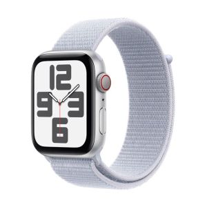 Image : Apple Watch SE GPS + Cellular 44 mm Aluminium Argent avec Boucle Sport Nuee bleue - MXGR3QF/A
