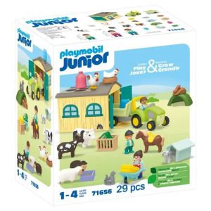 Image : PLAYMOBIL Junior 71656 Ferme tracteur et animaux