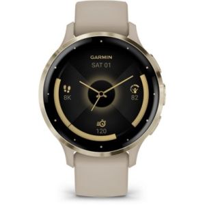 Image : GARMIN Venu 3S French gray + Cream Gold Montre sport