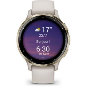 Image : GARMIN Venu 3S Ivory + Cream Gold Montre sport