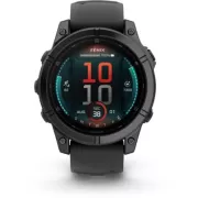 GARMIN Fenix E 47mm Gris Acier bracelet noir Montre sport