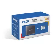 Pack SSD externe T7 2 To Gris + carte microSD Samsung Evo 64 Go
