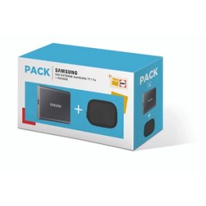 Image : SAMSUNG Pack SSD externe T7 1 To Gris + housse