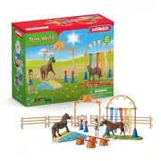 Schleich 42481 Farm World Coffret d'Entrainement Agilite equestre avec Cheval