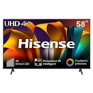 Image : Hisense 58A6N 58' 4K UHD 2024 Gris fonce TV LED