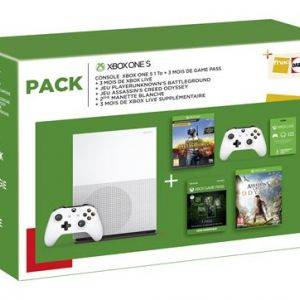 Image : Xbox One S 1 To + 2eme Manette + PUBG + Assassins Creed Odyssey + Game Pass 3m + Xbox Live 6m