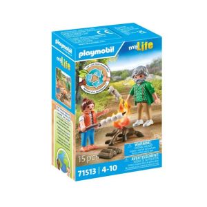 Image : Playmobil 71513 Grand-pere petite fille et feu de camp My Life