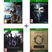 Pack 4 jeux Xbox One : Monster Hunter World + Resident Evil 6 + Dishonored 2 + The Elder Scrolls Online Edition Gold