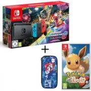 Nintendo Switch Mario Kart 8 Deluxe + Pokemon Let's Go Evoli + Housse