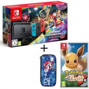 Image : Nintendo Switch Mario Kart 8 Deluxe + Pokemon Let's Go Evoli + Housse