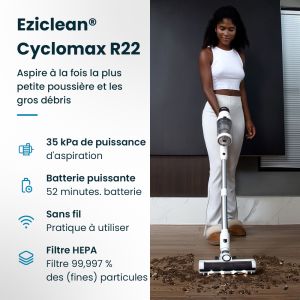 Image : EZIclean Cyclomax R22 station Aspirateur balai sans fil