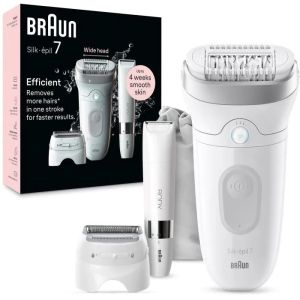 Image : BRAUN - Silk-epil 7-441 - Blanc / Argent Epilateur electrique