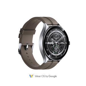 Image : Xiaomi Watch 2 Pro esim Boitier argente avec bracelet en marron