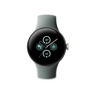 Image : Google Pixel Watch 2 Boîtier en aluminium Doré Bracelet sport Vert Sauge Wifi