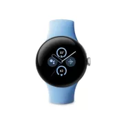 Google Pixel Watch 2 Boîtier en aluminium Argent Poli Bracelet sport Bleu Azur 4G LTE