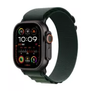 Apple Watch Ultra 2 GPS + Cellular 49 mm Boîtier en Titane Noir avec Boucle Alpine Vert Foncé Medium version 2024 - MX4R3NF/A