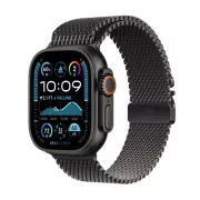 Apple Watch Ultra 2 GPS + Cellular 49 mm Boîtier en Titane Noir avec Bracelet Milanais Titane Noir L version 2024 - MX5V3NF/A