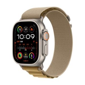 Image : Apple Watch Ultra 2 GPS + Cellular 49 mm Boîtier en Titane Naturel avec Boucle Alpine Sahara Medium version 2024 - MX4F3NF/A