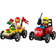 LEGO 60458 Pack de bolides de course: camion de pizza contre camion de pompiers City