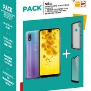 Image : Pack Smartphone Wiko VIEW 2 Cosmos + Coque + Protection écran