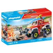 PLAYMOBIL 71824  Véhicule de pompiers avec bidon enflammé