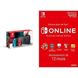 Image : Nintendo Switch rouge neon/bleu neon + Switch Online 12 Mois