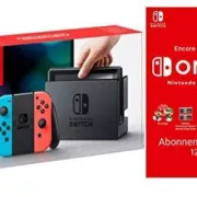 Nintendo Switch rouge neon/bleu neon + Switch Online 12 Mois Famille